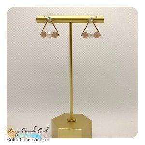 Gold tone post triangle earrings